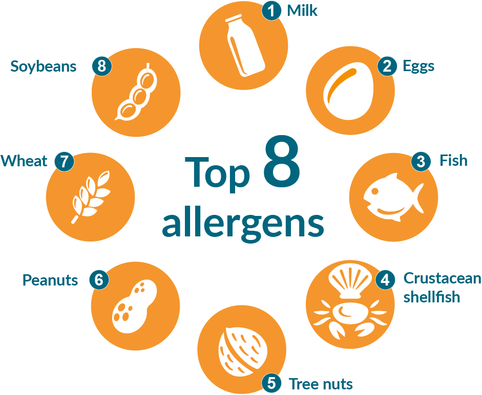Top 8 food allergens